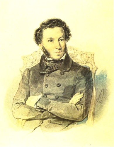 П.Ф.Соколов. "Портрет Пушкина". 1836 г. Бумага, акварель. 